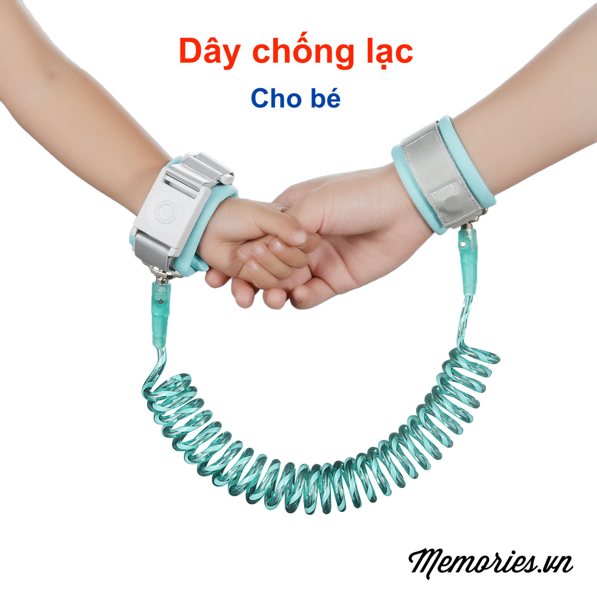 Dây dắt bé chống lạc lõi thép không gỉ khóa cảm ứng - Vòng dây đeo tay giữ trẻ an toàn cao cấp