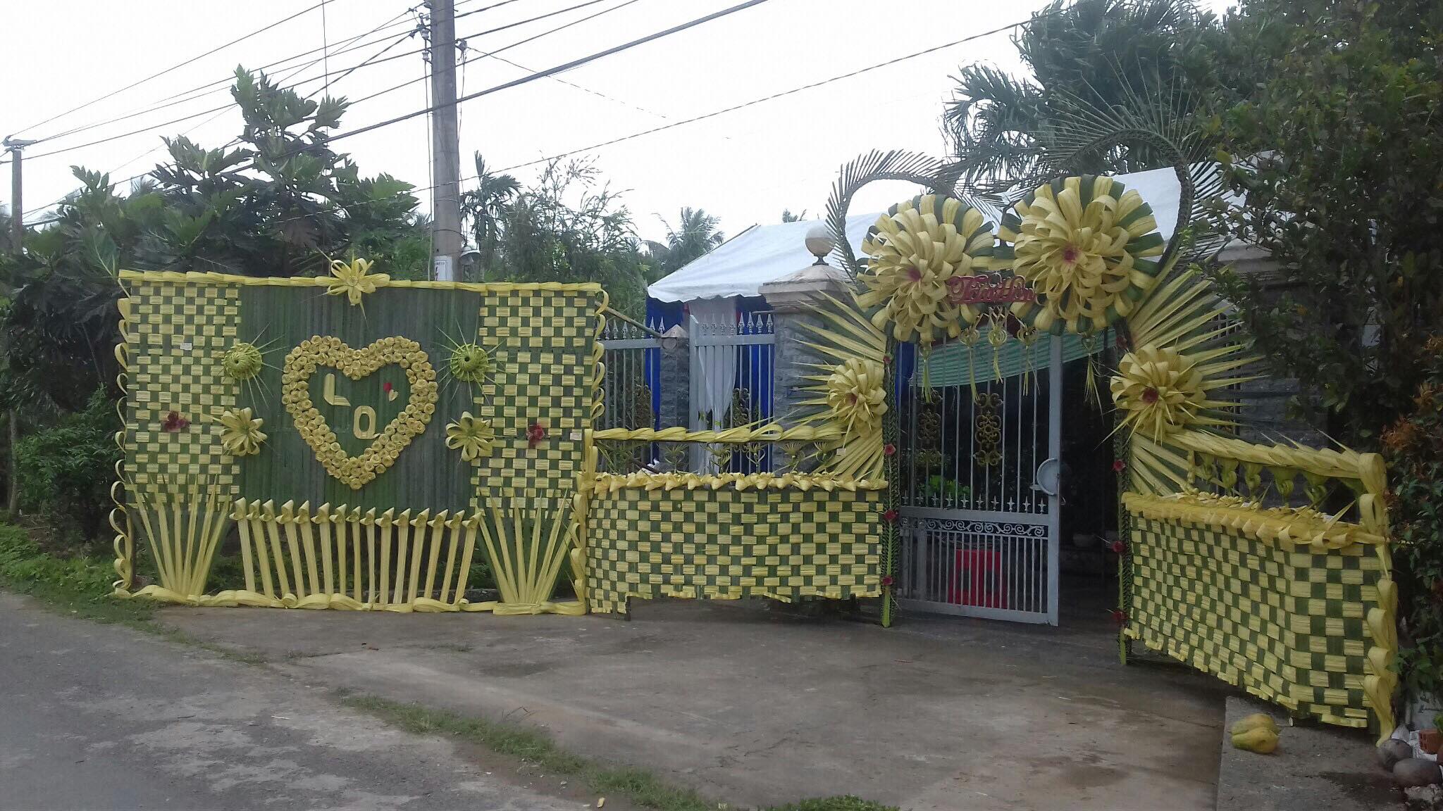 Mẫu Phông Cưới, Backdrop chụp ảnh cưới bằng lá dừa