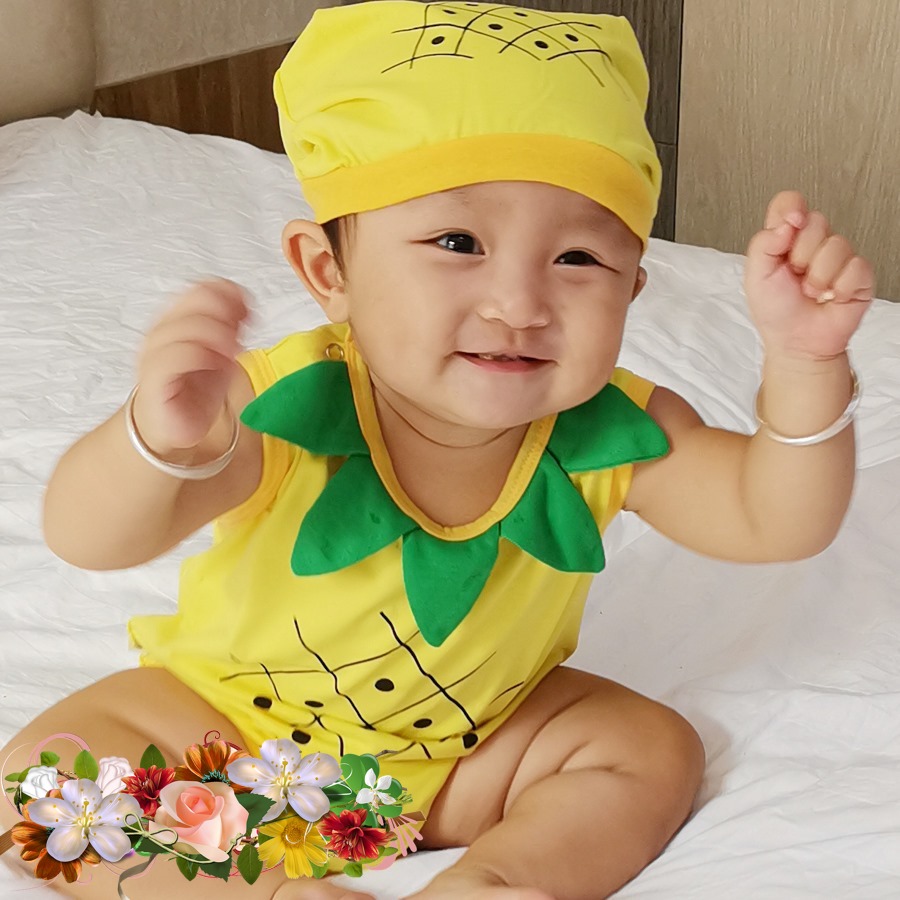 Bộ quần áo thú cưng chíp nón cho bé