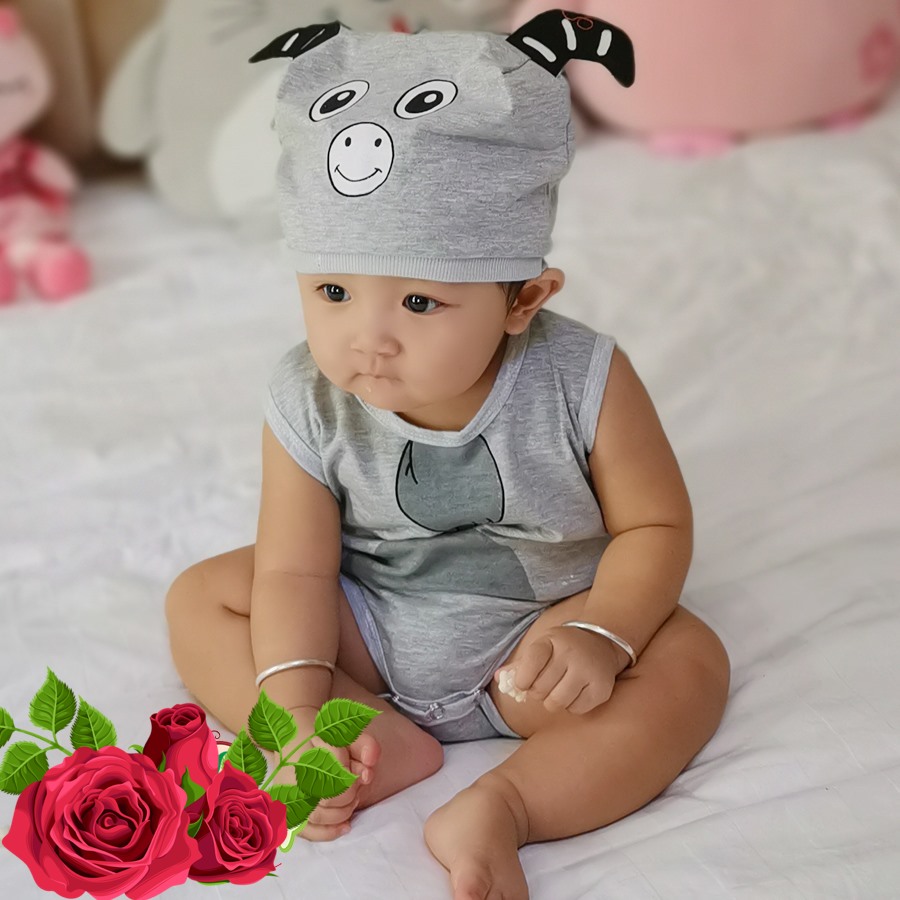Bộ quần áo thú cưng chíp nón cho bé