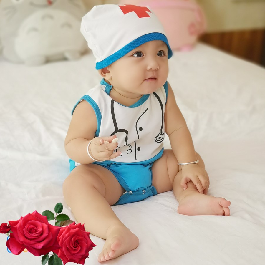 Bộ quần áo trẻ em ninja rùa, chó đốm, siêu nhân, trái cây, dâu, dứa, dưa hấu, con mèo, thể thao, đầu bếp, học sinh, phi công, bác sĩ, cao bồi, mario, công tử, con dê, gấu pool, chú voi
