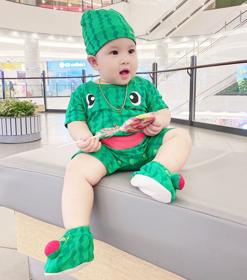 Quần Áo Body Quả Dưa Hấu Cho Bé Từ 4-15kg - Dòng Cotton Cao Cấp 4 Chiều (Kèm Nón + Vớ)