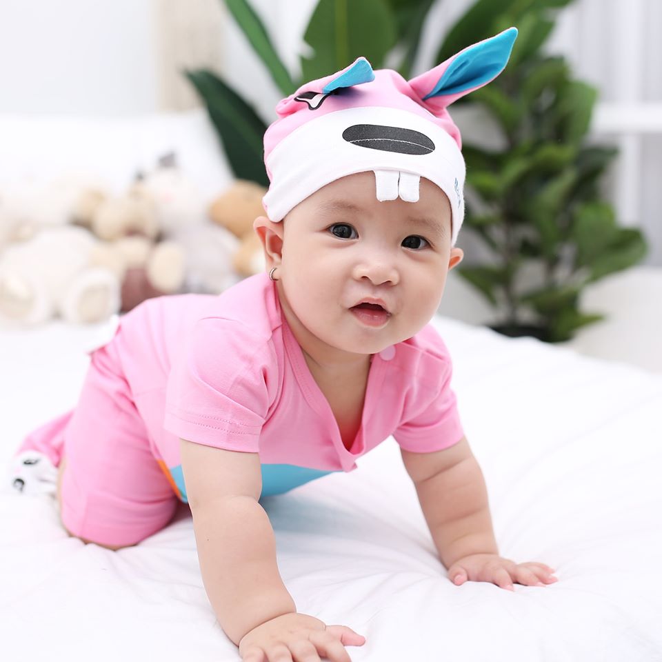 Quần Áo Body Thú Thỏ Hồng Cho Bé - Dòng Cotton Cao Cấp