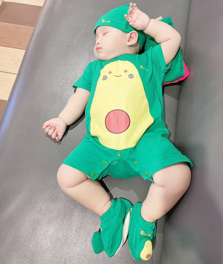 Quần Áo Body Quả Bơ Cho Bé Từ 4-15kg - Dòng Cotton Cao Cấp (Kèm Nón + Vớ)
