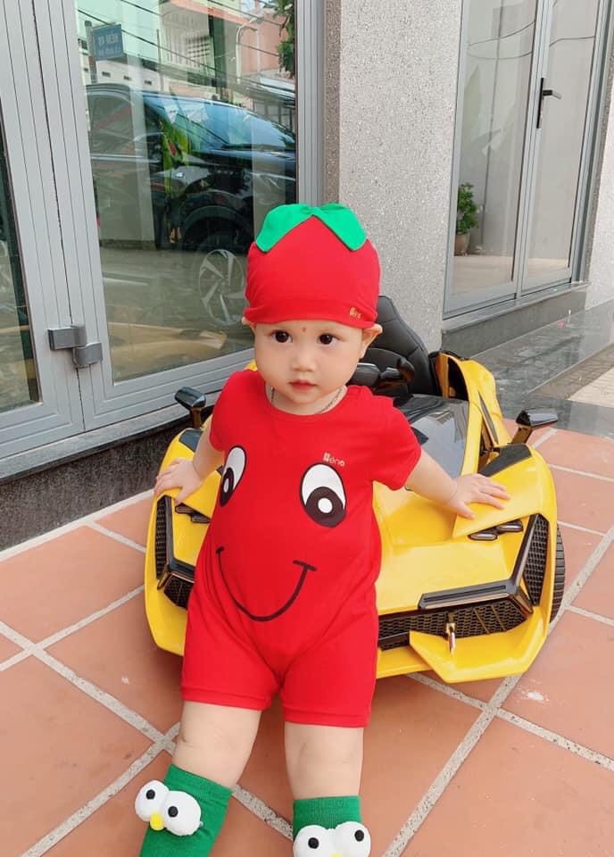 Quần Áo Body Quả Cà Chua Cho Bé Từ 4-15kg - Dòng Cotton Cao Cấp (Kèm Nón + Vớ)