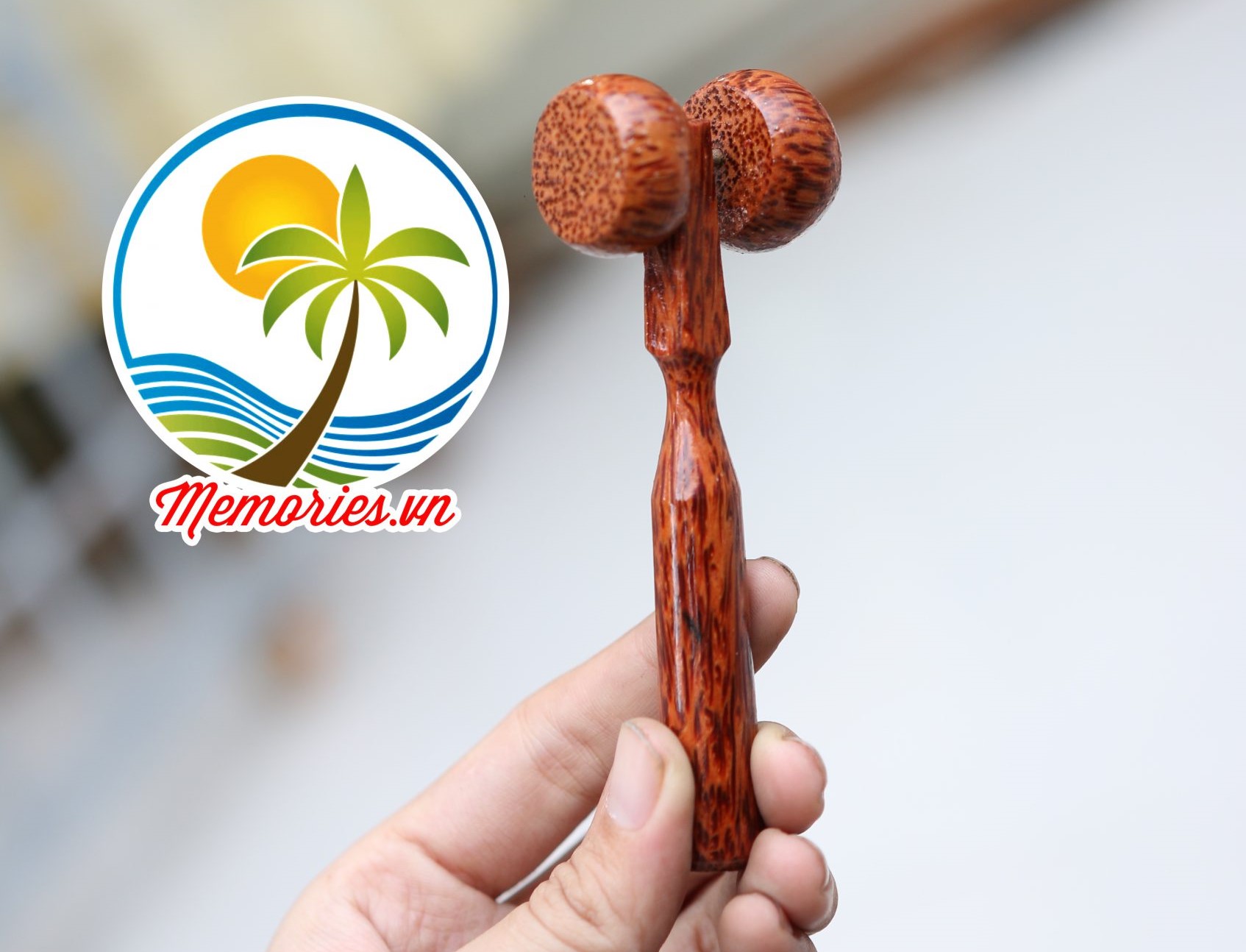 Cây Lăn Massage Mặt, Cổ, Mũi Làm Bằng Gỗ Dừa