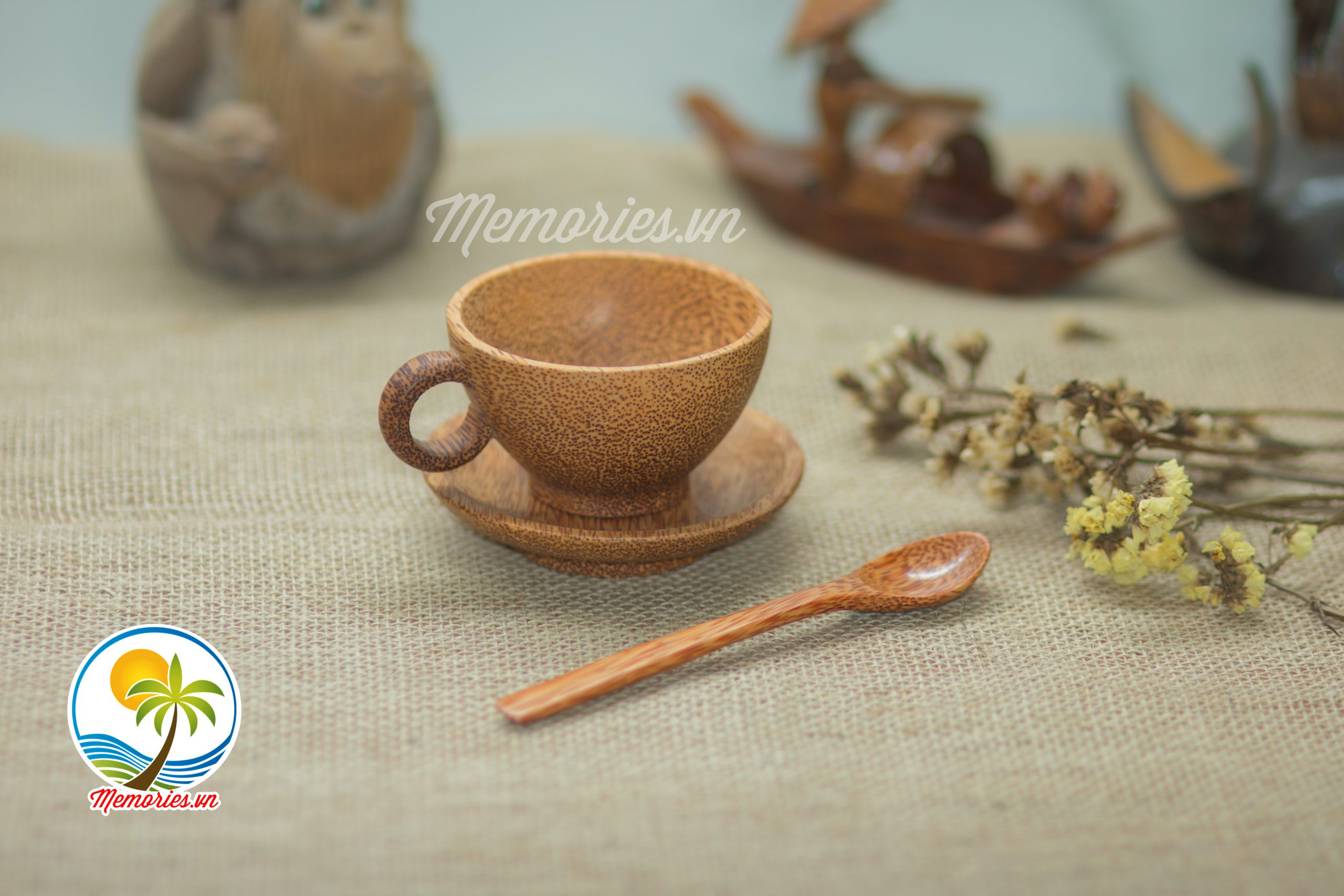 Bộ Ly - Tách Cafe Làm Từ Gỗ Dừa - Quà tặng trang trí handmade - Decor Craft Gifts Shop