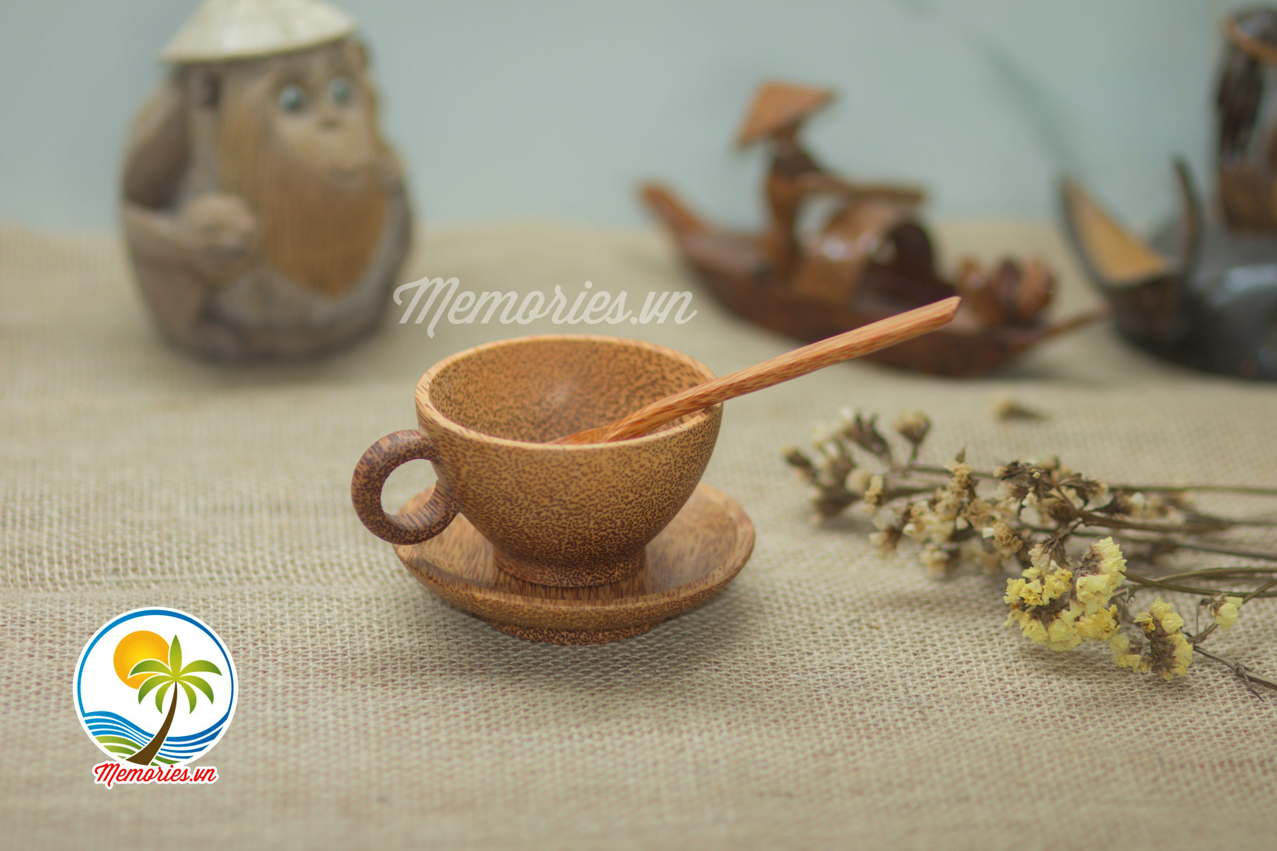 Bộ Ly - Tách Cafe Làm Từ Gỗ Dừa - Quà tặng trang trí handmade - Decor Craft Gifts Shop