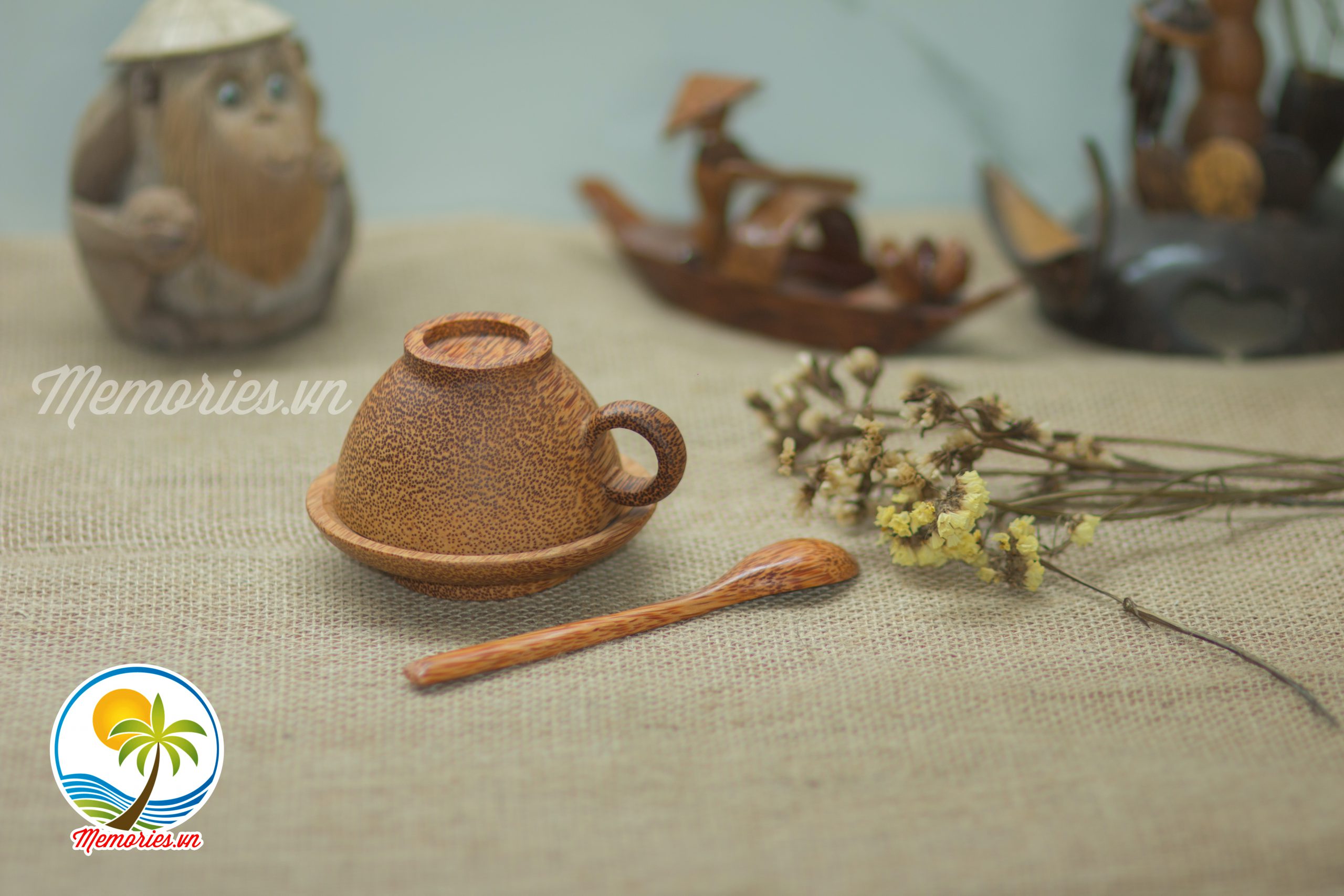 Bộ Ly - Tách Cafe Làm Từ Gỗ Dừa - Quà tặng trang trí handmade - Decor Craft Gifts Shop