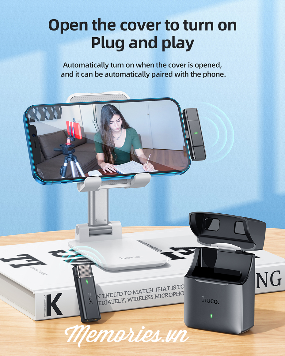 Micro thu âm không dây Hoco S31 3 in 1 (Lightning / Type C / audio) / S19 ENC khử noise Bluetooth 5.0 cho điện thoại, tai nghe chính hãng, quay video