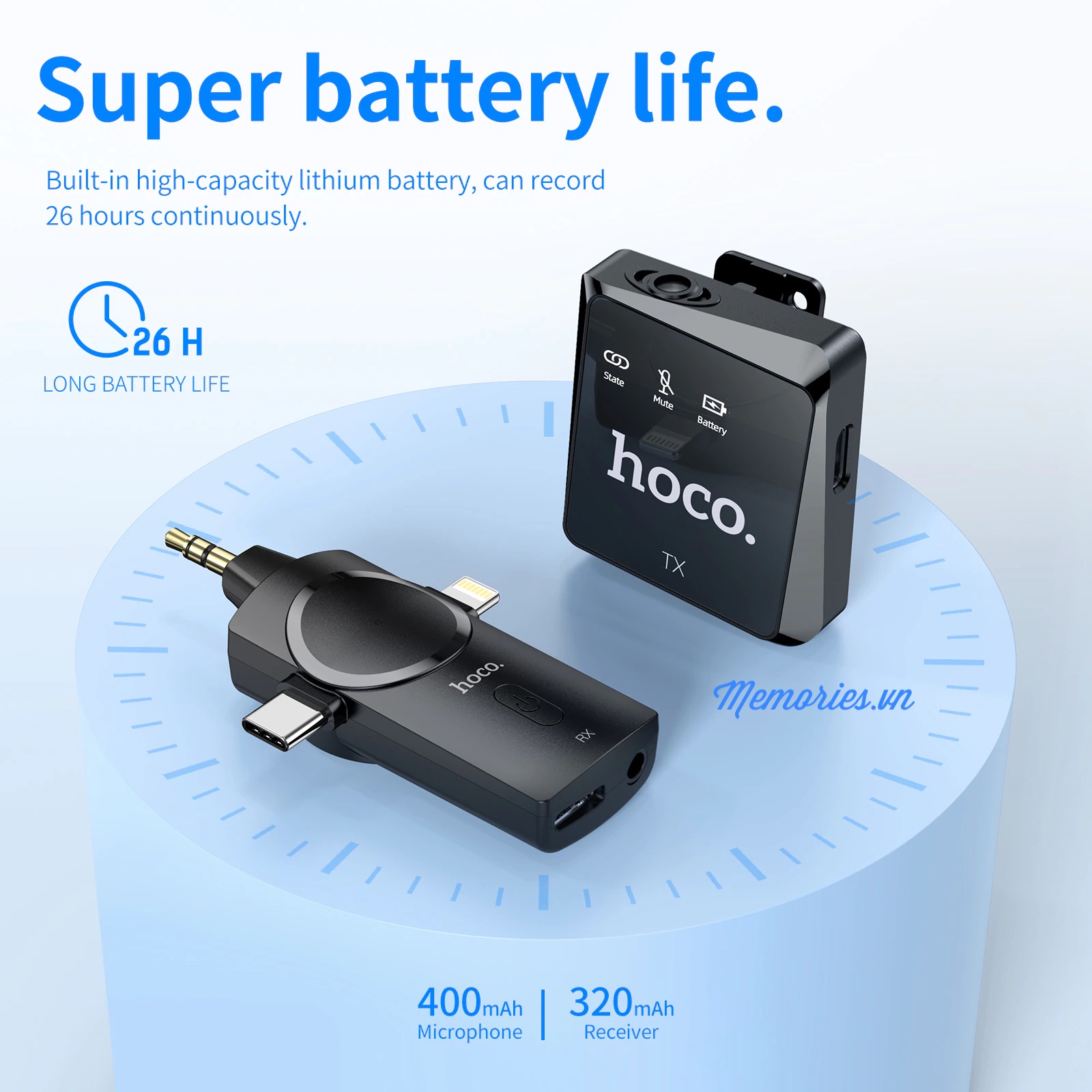 Micro thu &acirc;m kh&ocirc;ng d&acirc;y Hoco S31 3 in 1 (Lightning / Type C / jack audio 3.5) c&agrave;i &aacute;o ch&iacute;nh h&atilde;ng cho điện thoại, m&aacute;y ảnh