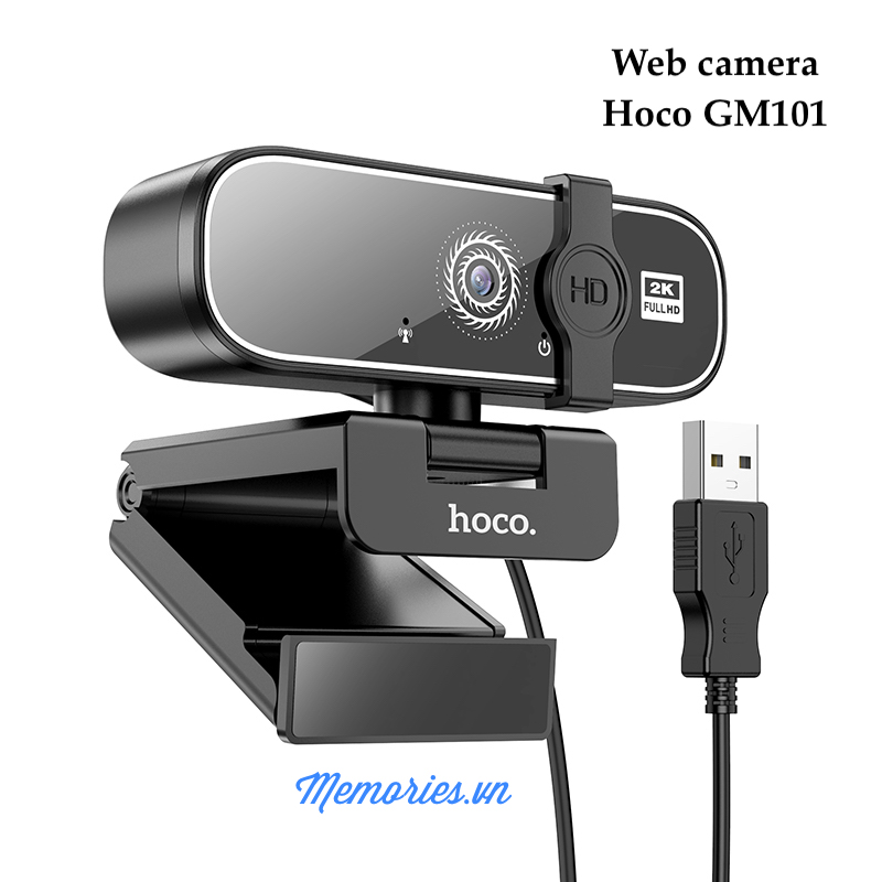 Webcam Hoco GM101 2K, Full HD 1080p kèm Mic thu âm PC, Laptop chính hãng, học online, livestream