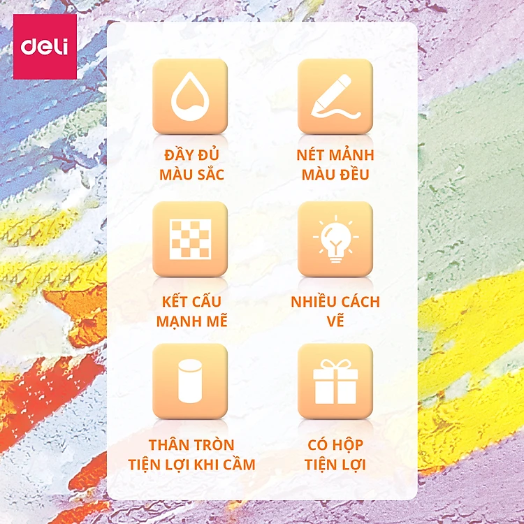 Hộp Bút Màu Sáp Dầu Deli - Soft Oil Pastels 14 Hộp Bút Màu Sáp Dầu Deli - Soft Oil Pastels giá rẻ