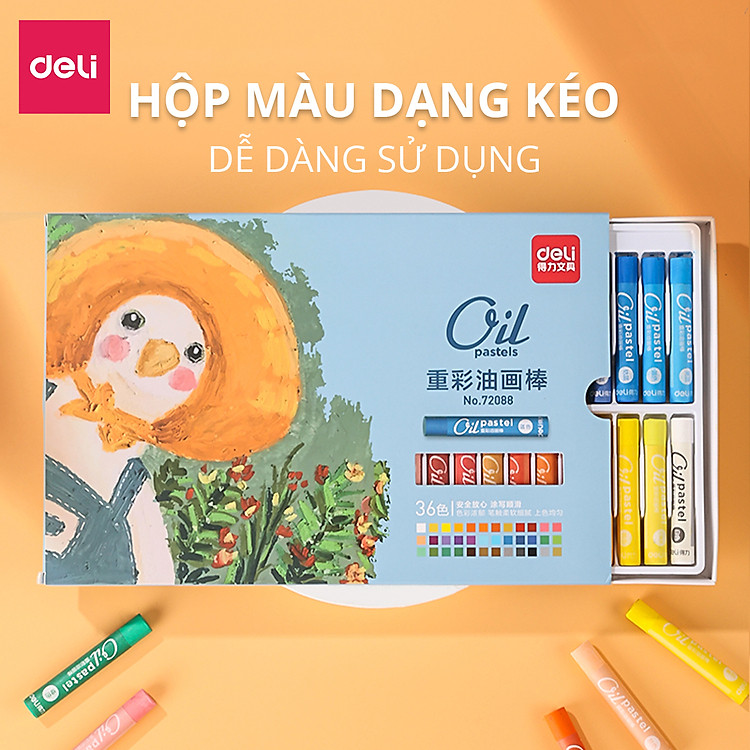 Hộp Bút Màu Sáp Dầu Deli - Soft Oil Pastels 4 Hộp Bút Màu Sáp Dầu Deli - Soft Oil Pastels giá rẻ